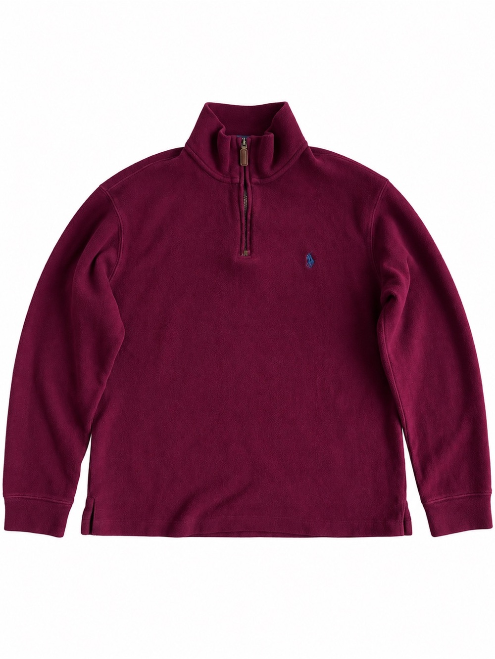 Polo Ralph Lauren Quarter Zip Pullover 100% Cotton Burgundy Red Large